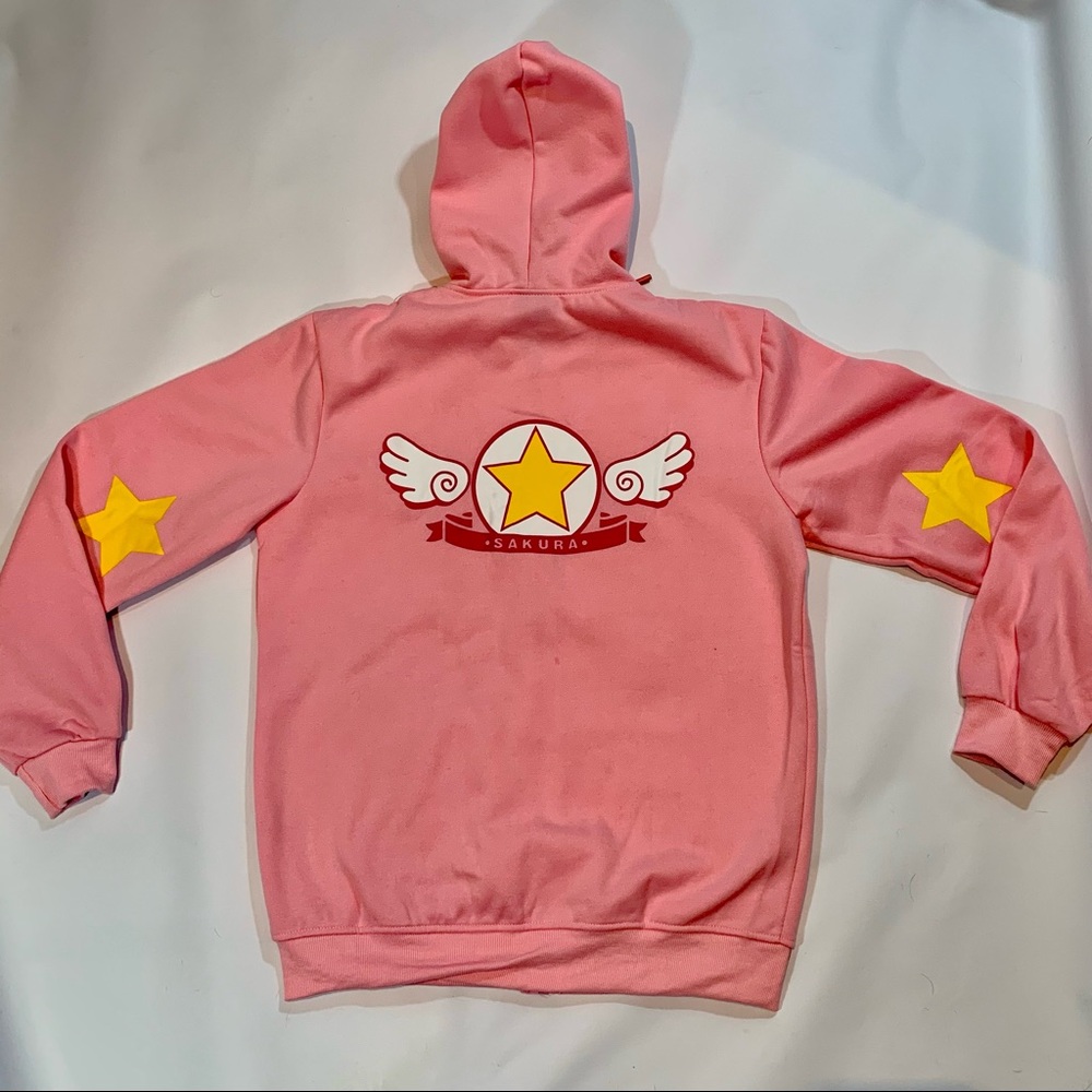 Anime Card Captor Sakura Cosplay Zip Hoodie Unisex Jacket Sweatshirt LARGE